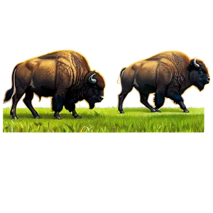 Bison Grazing Grass Png Brl5 PNG Image