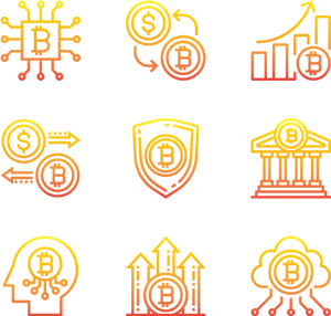 Bitcoin Concept Icons Set PNG Image