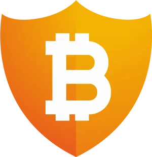 Bitcoin Security Shield Logo PNG Image