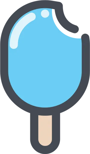 Bitten Blue Popsicle PNG Image