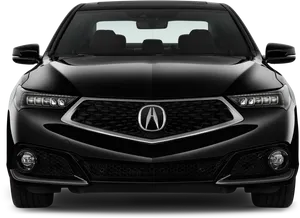 Black Acura Sedan Front View PNG Image