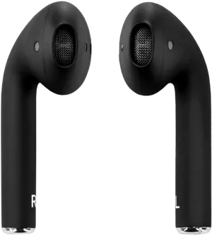 Black Air Pods Earphones Isolated PNG