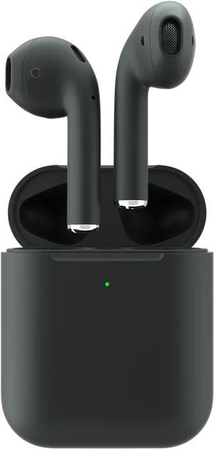 Black Air Podswith Charging Case PNG