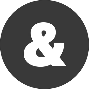 Black Ampersand Circle Icon PNG Image