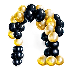 Black And Gold Balloon Arch Png 90 PNG Image