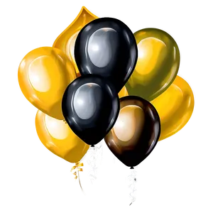 Black And Gold Balloons Clipart Png Rsg PNG Image