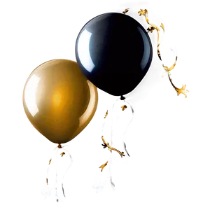 Black And Gold Balloons Png 06132024 PNG Image