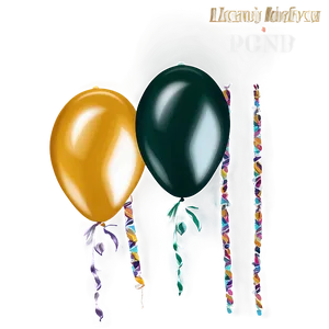 Black And Gold Birthday Balloons Png Weq PNG Image