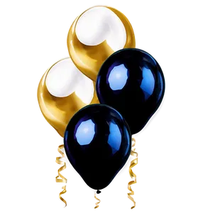 Black And Gold Helium Balloons Png 1 PNG Image