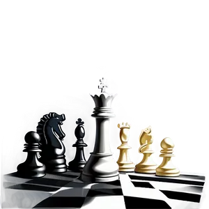 Black And White Chess Set Png 6 PNG Image