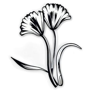 Black And White Floral Art Png Ked PNG Image