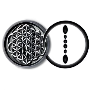 Black And White Flower Of Life Png Mja PNG Image