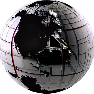 Black And White Globe D PNG Image