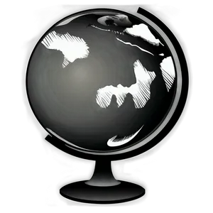 Black And White Globe Outline Png 06282024 PNG Image