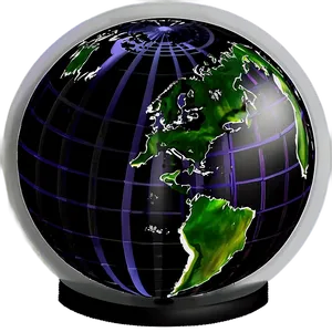 Black And White Globe With Stand Png Wil PNG Image