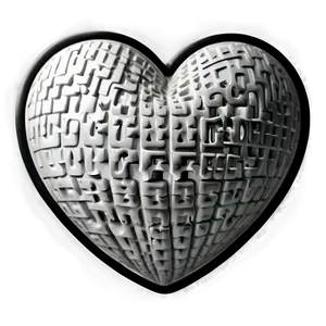 Black And White Heart Doodle Png Acc PNG Image