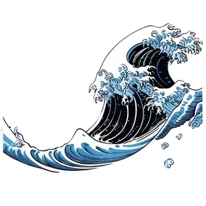 Black And White Japanese Wave Png Yhx59 PNG Image