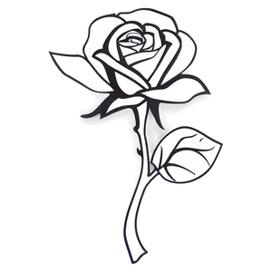 Black And White Rose Outline Png Bhg74 PNG Image