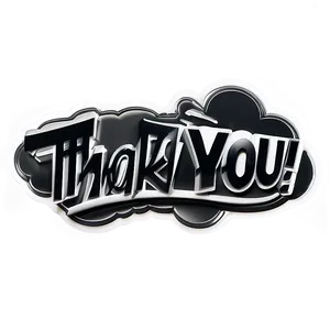 Black And White Thank You Stickers Png Fjv60 PNG Image