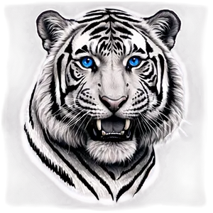 Black And White Tiger Sketch Png Ahk78 PNG Image