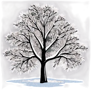 Black And White Tree In Winter Scene Png Ehh22 PNG Image