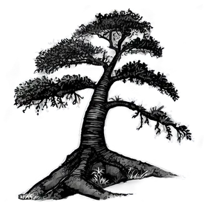 Black And White Tree On Hillside Png 39 PNG Image