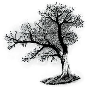 Black And White Tree On Hillside Png Fbl PNG Image