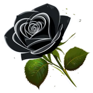 Black And White Vector Rose Png Nyj PNG Image