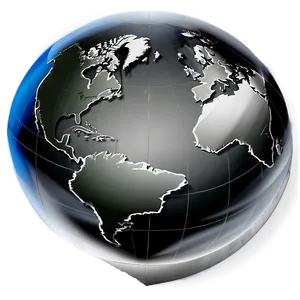 Black And White World Map Globe Png 79 PNG Image