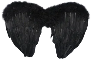 Black Angel Wings Costume Accessory PNG Image