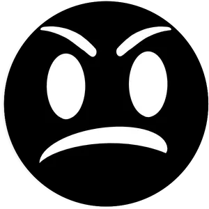 Black Angry Emoji Graphic PNG Image