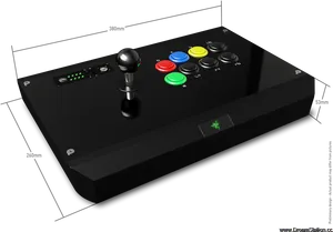 Black Arcade Joystick Controller PNG Image