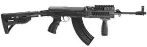 Black Assault Rifle Isolated PNG Image