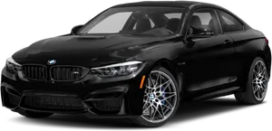 Black B M W M4 Coupe Side View PNG Image