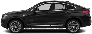 Black B M W X6 Side View PNG Image