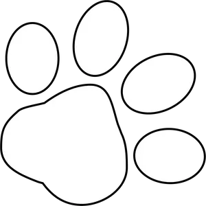 Black Background White Paw Print PNG Image