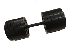 Black Barbell Isolated Fitness Equipment PNG Image