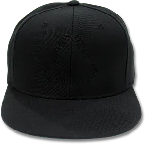 Black Baseball Cap Embroidered Logo PNG Image