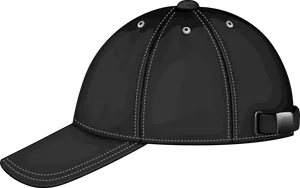 Black Baseball Cap Vector PNG Image