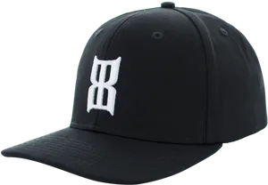 Black Baseball Cap White Logo PNG Image