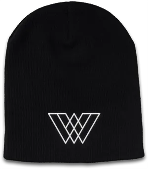 Black Beanie White Logo PNG Image