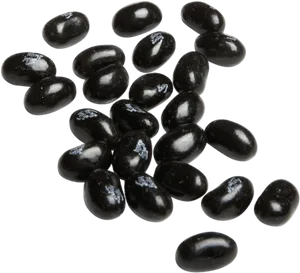 Black Beans Scattered Background PNG Image