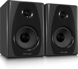 Black Behringer Studio Monitors PNG Image