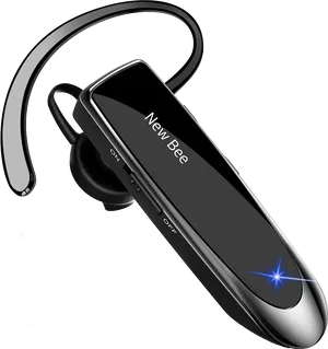 Black Bluetooth Earhook Headset PNG Image