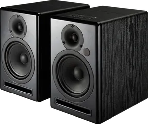 Black Bookshelf Speakers PNG Image