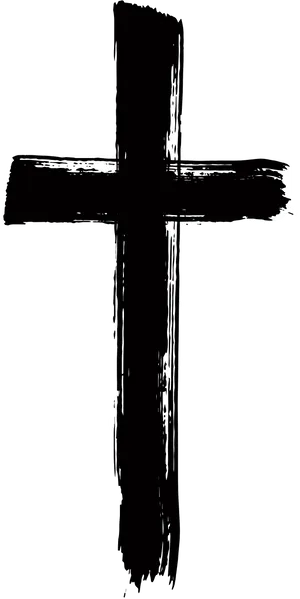 Black Brushstroke Cross PNG Image