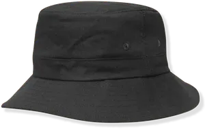 Black Bucket Hat Isolated PNG Image