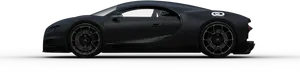 Black Bugatti Chiron Side Profile PNG Image