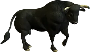 Black Bull3 D Model PNG Image