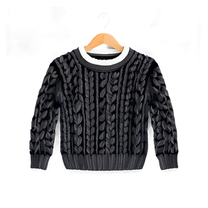 Black Cable Knit Sweater Png Fuu PNG Image